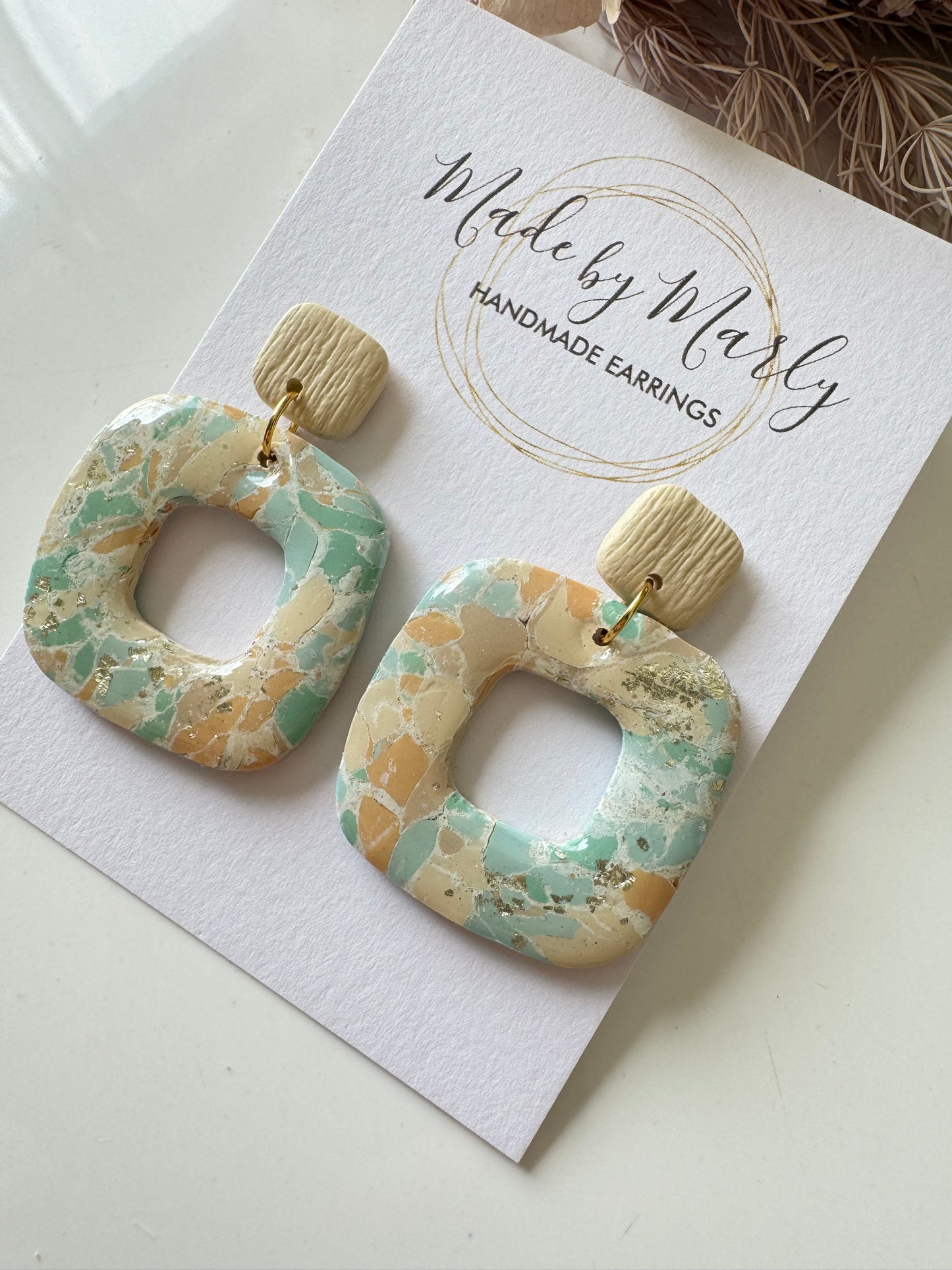 Marble square dangle