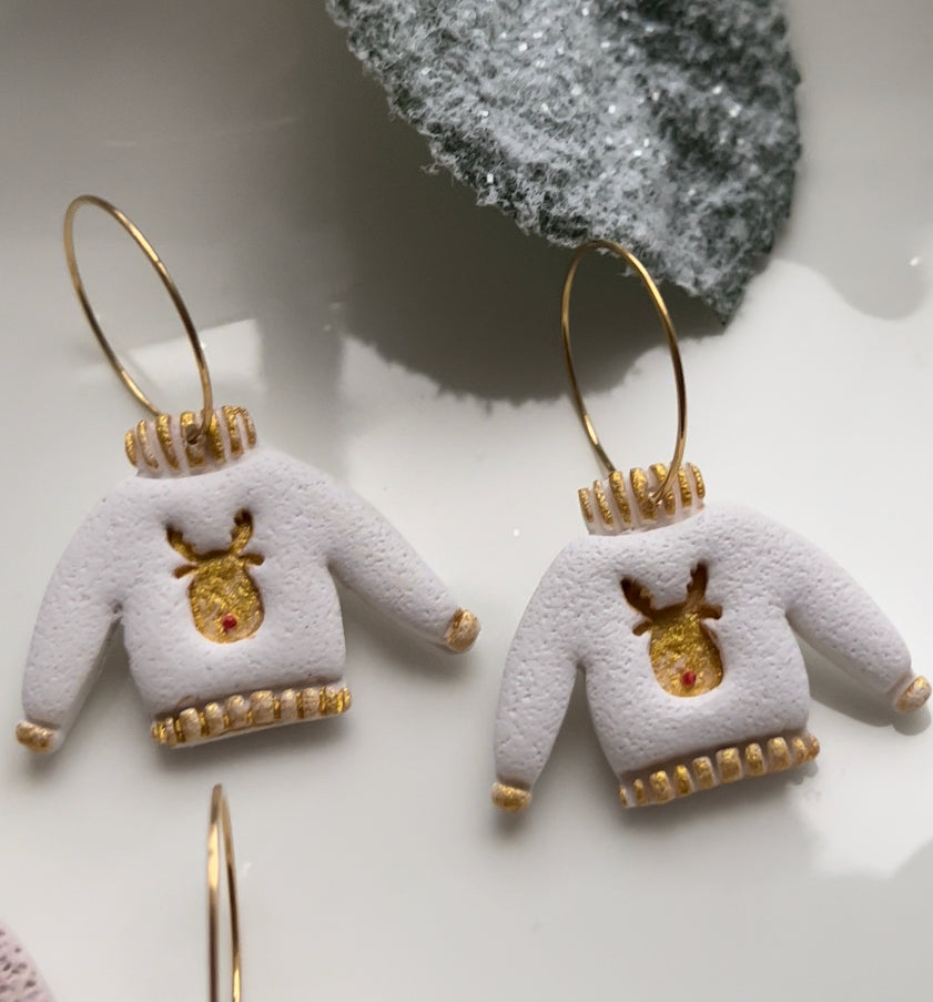 Christmas sweater dangle - gold